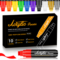 La nouvelle liste 15mm feutre plat pointe acrylique peinture marqueurs stylos pour bricolage artisanat faisant des fournitures d'art