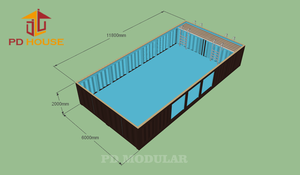 <span class=keywords><strong>Piscine</strong></span> Spa Extérieure Préfabriquée en Conteneur d'Acier Galvanisé 2x40 pieds - Modèle Magic House - Product Image 6