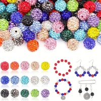 10mm polymère argile strass perles en vrac or blanc breloques pour Bracelet collier boucle d'oreille fabrication de bijoux en plastique verre matériel