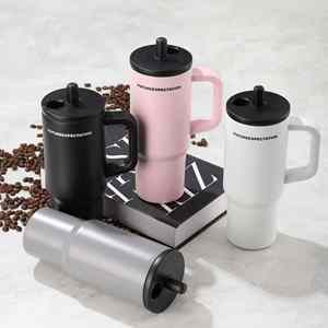 Double Wall Insulated Travel <b>Cup</b> 720ml Stainless Steel Vacuum <b>Tumbler</b> <b>with</b> Carry Handle <b>Straw</b> Lid - Product Image 3