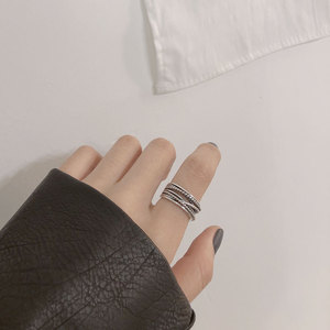 Korean Dongdaemun Thai <b>Silver</b> Braided <b>Ring</b> Geometric <b>Wave</b> Design Unisex Jewelry Gift - Product Image 2