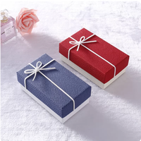 Boîte d'emballage en carton rigide personnalisée en gros, avec couvercle et base blancs, bleus et rouges, pour maquillage, rouge à lèvres, parfum, cadeau