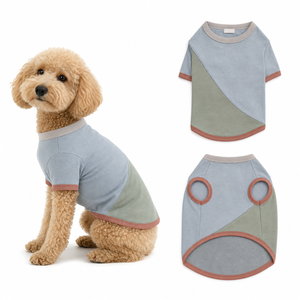 Diagonal Splice Color Block Dog Short Sleeve Tee summer pet <b>clothes</b> oem pet <b>clothes</b> Soft Breathable Summer Pet T-Shirt - Product Image 1