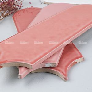 Nuove Piastrelle in Ceramica <span class=keywords><strong>Rosa</strong></span> Lucida a Forma di Piuma Irregolare per Bagno, Cucina, Rivestimento Parete e Soggiorno - Product Image 3