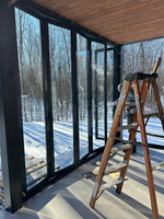 Portes pliantes verticales en aluminium NFRC AS2047 CE TOMA pour balcon et patio, intérieures et extérieures, avec système de poussée vers le haut