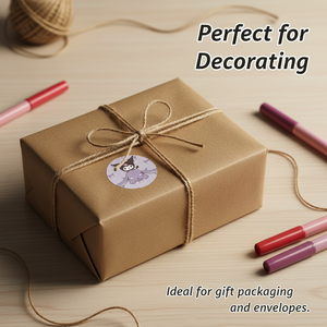 สติกเกอร์โลโก้ทรงกลมแบบกำหนดเอง, สติกเกอร์คุโรมิแบบม้วน, ฉลากปิดผนึกสำหรับห่อของขวัญ - Product Image 5