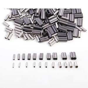 100 pièces/boîte de fils de pêche, sertissage, tube simple en acier, tube <span class=keywords><strong>double</strong></span>, tube capillaire en <span class=keywords><strong>cuivre</strong></span>, pince - Product Image 2