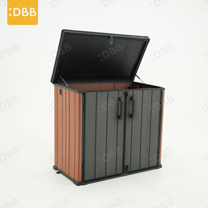 Armoire <span class=keywords><strong>de</strong></span> jardin en plastique 900L à <span class=keywords><strong>prix</strong></span> <span class=keywords><strong>d</strong></span>'usine, boîte <span class=keywords><strong>de</strong></span> rangement extérieure avec couvercle, abri à outils en résine résistante aux intempéries avec revêtement PVC - Product Image 5