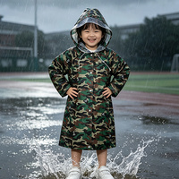 Imperméable pour enfants en PVC, imprimé camouflage, réutilisable, à capuche, imperméable, à manches longues, pour le camping en plein air, la randonnée, l'école
