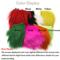 Bahan Ikat Umpan Parachute Fly 6X6CM, Bulu Kambing Mini Bucktail, Jig Streamer, Patch Bulu untuk Ikat Umpan