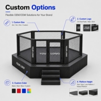 Cage de combat octogonale personnalisée et durable 4x4m-8x8m en acier robuste autoportante pour salle de boxe et entraînement de compétition