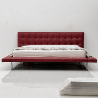 Lit double extra-large minimaliste italien, literie pour chambre à coucher