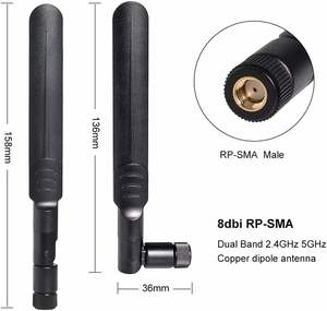 Заводская цена, всенаправленная внешняя антенна маршрутизатора 2,4 ГГц 5 ГГц Двухдиапазонная Wi-Fi резиновая антенна - Product Image 2