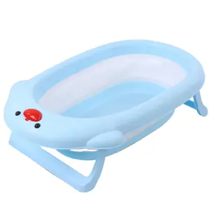 Kinder Größe tragbare klappbare Kunststoff Baby Badewanne mit Ständer mit Temperatur Baby Badewanne