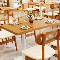 Vente directe d'usine, mobilier de restaurant, chaise en rotin en bois massif, fast-food, café, hôtel, ensembles de tables et chaises de salle à manger