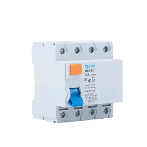 Aberto elétrico OL2-63 4p 100a tipo rccb preço 100ma baixa tensão do disjuntor de corrente residual elétrico rccb