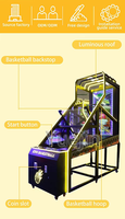 Machine de jeu d'arcade de basket-ball d'intérieur à monnayeur avec éclairage de luxe et capteur pour centre commercial