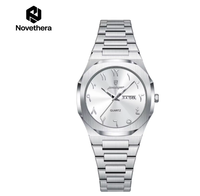 Montre à quartz pour femme POEDAGAR 798, boîtier de 32 mm, chiffres arabes uniques, miroir avec revêtement, bracelet en acier inoxydable, montre-bracelet pour femme