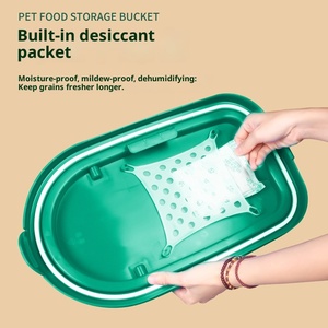 Faltbarer Tierfutter-Aufbewahrungseimer mit langem Griff, luftdichtem Behälter und Rädern, Großraumbehälter für Hunde- und Katzenfutter, Großhandel OEM - Product Image 3