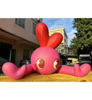Ballon gonflable géant personnalisé BOYI en forme de lapin de dessin animé, en PVC imperméable, pour la promotion des centres commerciaux et la décoration des fêtes