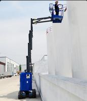 Plateforme de travail aérien télescopique 8m, élévateur électrique sur chenilles, charge 200kg, dispositif de sécurité, conçue pour l'entretien des locaux