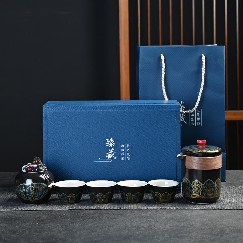 Boîte cadeau antique * Porcelaine noire