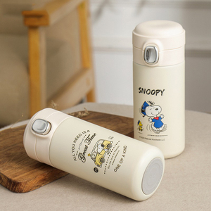 Termo de Acero Inoxidable con Diseño de Snoopy, Antiderrames, Apertura con un Clic, Taza Aislada Portátil Pequeña para Oficina, Escuela y Uso Diario - Product Image 2