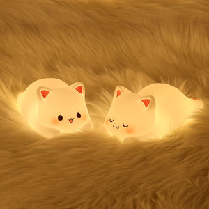 बच्चों के बच्चों को नर्सरी सिलिकॉन उपहार में नर्सरी सिलिकॉन डेकोर टेबल टच लैंप कस्टम नाइट लाइट बच्चों बिल्ली के बच्चे का नेतृत्व सिलिकॉन नाइट लैंप - Product Image 6