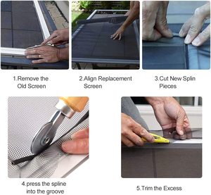 36 inch sợi thủy tinh Màn hình màu đen dễ dàng sửa chữa DIY <span class=keywords><strong>Inset</strong></span> cửa màn hình không thấm nước Màn hình côn trùng cho <span class=keywords><strong>windows</strong></span> và cửa ra vào - Product Image 4