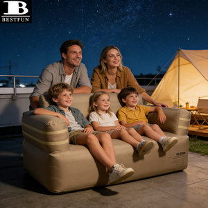 Canapé de camping gonflable portable avec pompe sans fil intégrée, résistant aux perforations, pour le glamping en plein air et les soirées cinéma - Product Image 3