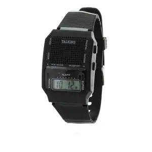 Elder Talking Watch Custom Sports Watches Analog Alarm Function Silicone Band Digital Watches Square