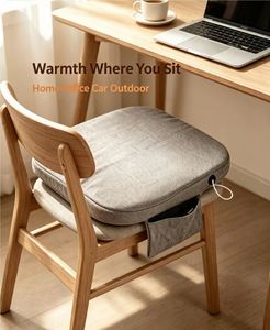Square Gray Heated Seat <b>Cushion</b> <b>Memory</b> <b>Foam</b> Filling Removable Washable Cover Fast Heating Graphene Heating <b>Cushion</b> For Multiuse - Product Image 1