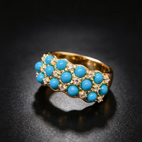 Bague en turquoise véritable, argent sterling 925, bijoux en pierres précieuses naturelles, bijoux perlés pour femmes, bande empilable délicate, cadeau