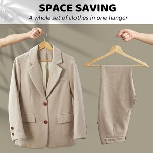 Wood Hangers with Shoulder Grooves Premium Wooden Hangers Slim <b>Coat</b> Hanger Suit Hangers with 360 Degree Rotatable <b>Hook</b> - Product Image 6