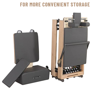 JUNYIRUN Nouveau modèle d'appareil de Pilates Reformer pliable et portable, réglable, en bois d'érable, pour studio et applications de santé - Product Image 4