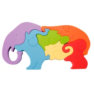 Quebra-cabeça de silicone para bebês, brinquedo sensorial de qualidade alimentar seguro, quebra-cabeças educacionais em forma de elefante, brinquedo de silicone para crianças