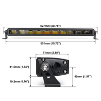 Calandre super mince en ambre + blanc, barre lumineuse led 20 pouces