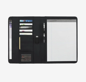 Porte-documents à fermeture éclair de style vintage avec logo personnalisé, organiseur en cuir PU, exécutif, 30 feuilles - Product Image 2