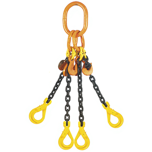 Cadena de eslabones Fervi de 4 patas con ganchos amarillos para elevación y aparejo - Product Image 2