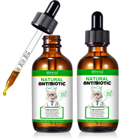 OIMMAI Antibiotiques à saveur de poulet pour chat, anti-allergie naturelle, antibactérienne fongique, pour chat, 60ml