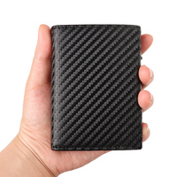 Dompet Lipat Tiga Kulit Asli Pria Tipis Anti-RFID Anti-maling Pendek Ultra-tipis dan Sederhana