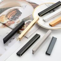 Poignée de meuble carrée contemporaine dorée en laiton pour tiroir de commode ou armoire - Quincaillerie de mobilier durable - Fabricant OEM