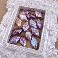 Perles de culture en vrac de couleur violet foncé en forme de losange, provenant de l'usine de Zhuji, pour la vente en gros