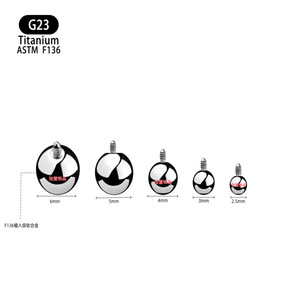 Adaptateur sphérique en titane pour bijoux de piercing, pièces de rechange unisexes - Product Image 2