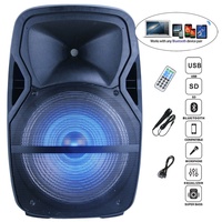 Sistema de Karaoke con Subwoofer de 400W y 15 Pulgadas, Altavoz Inalámbrico BT, Pantalla LCD, Luces LED para Fiestas, Soporte, Micrófono, Batería, Bocina Parlante