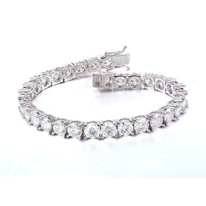 Pulsera de Tenis de Plata 925 con Diamante de 3mm Moissanita, Joyería de Alta Calidad al por Mayor, Cadena de Tenis Estilo Hip Hop - Product Image 2