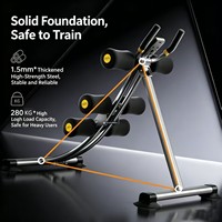 110 °   Appareil de musculation abdominale ergonomique pliable avec compteur LED, capacité de charge de 280 LBS, équipement d'entraînement du tronc