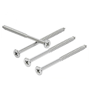 Tornillos autorroscantes de acero inoxidable M4 con cabeza de trompeta para fijación en madera, aglomerado y tablero de partículas, medidas métricas - Product Image 1