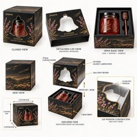 Boîte cadeau en carton gris avec logo personnalisé, pour pot de miel HEATHER, base rigide, couvercle à fermeture magnétique, doublure en éponge, impression CMYK brillante