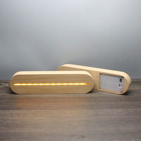 Support de lampe de nuit en bois avec écran LED, support de lampe acrylique 3D DIY, style moderne minimaliste, couleur/taille personnalisable, réutilisable